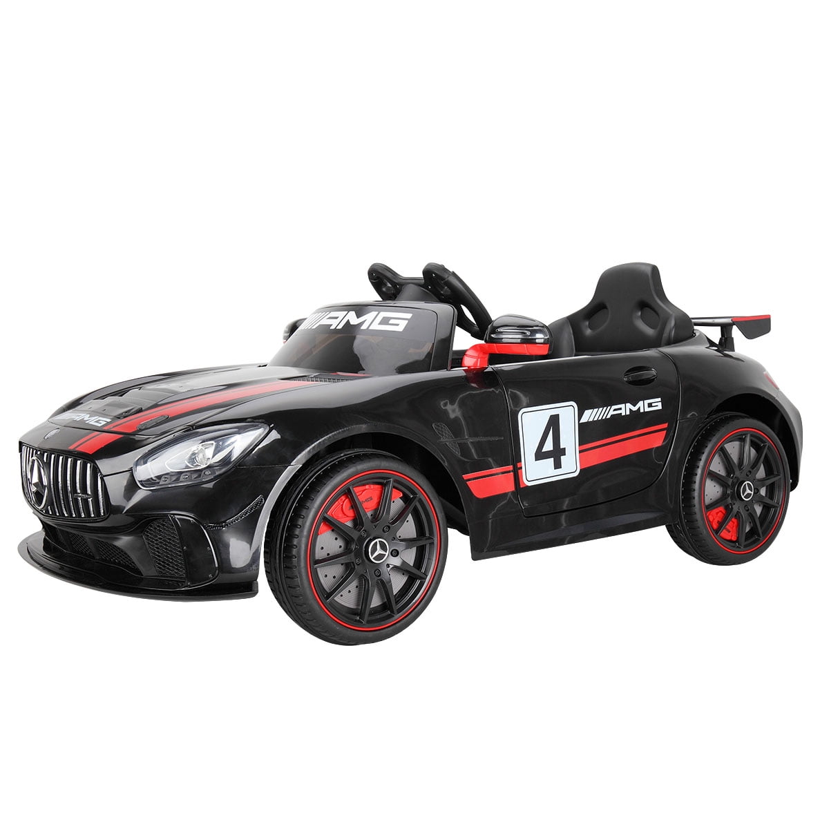 CIPACHO 12V Battery-Powered Ride On Car for Kids, Double Door Electric Vehicle for Boys Girls, with Remote Control LED Lights Music, Injection Black CIPACHO 12V Battery-Powered Ride On Car for Kids, Double Door Electric Vehicle for Boys Girls, with Remote Control LED Lights Music, Injection Black