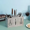 thumbnail image 4 of Organizador de Cubiertos de Madera RúStica, Soporte para Utensilios de Cocina de 3 Secciones, Caja de Almacenamiento para Encimera de CuberteríA de Cocina de Granja, 4 of 5