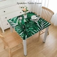 thumbnail image 2 of COMIO Washable Tropical Green Leaves Summer Palm Leaf Hawaii California Tree Jungle Decor Square Tablecloth White, 2 of 7