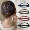 thumbnail image 3 of RYGRZJ Burgundy All-Match Large One-Line Buckle Hairpin For WomenS Back Of The Head Hairpin Simple Solid Color One-Line Buckle Twist Clip Ha, 3 of 5