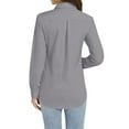 thumbnail image 4 of Women Shirts Long Sleeve Tops Collared V Neck Shirts Lightweight Sweatshirt 2024 Fall Fashion Clothes,Gray Women Shirts M, 4 of 6