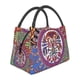 thumbnail image 2 of Bolsas térmicas para el almuerzo con diseño de la cultura huichol mexicana para mujer, reutilizables, para el trabajo, para viajes y almuerzo, 2 of 5