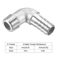 thumbnail image 4 of 304 Stainless Steel Hose Barb Fitting Elbow 14mm Barbed x G3/8 Male Pipe Connector Adapter for Water Fuel Air Home Brew, 4 of 6