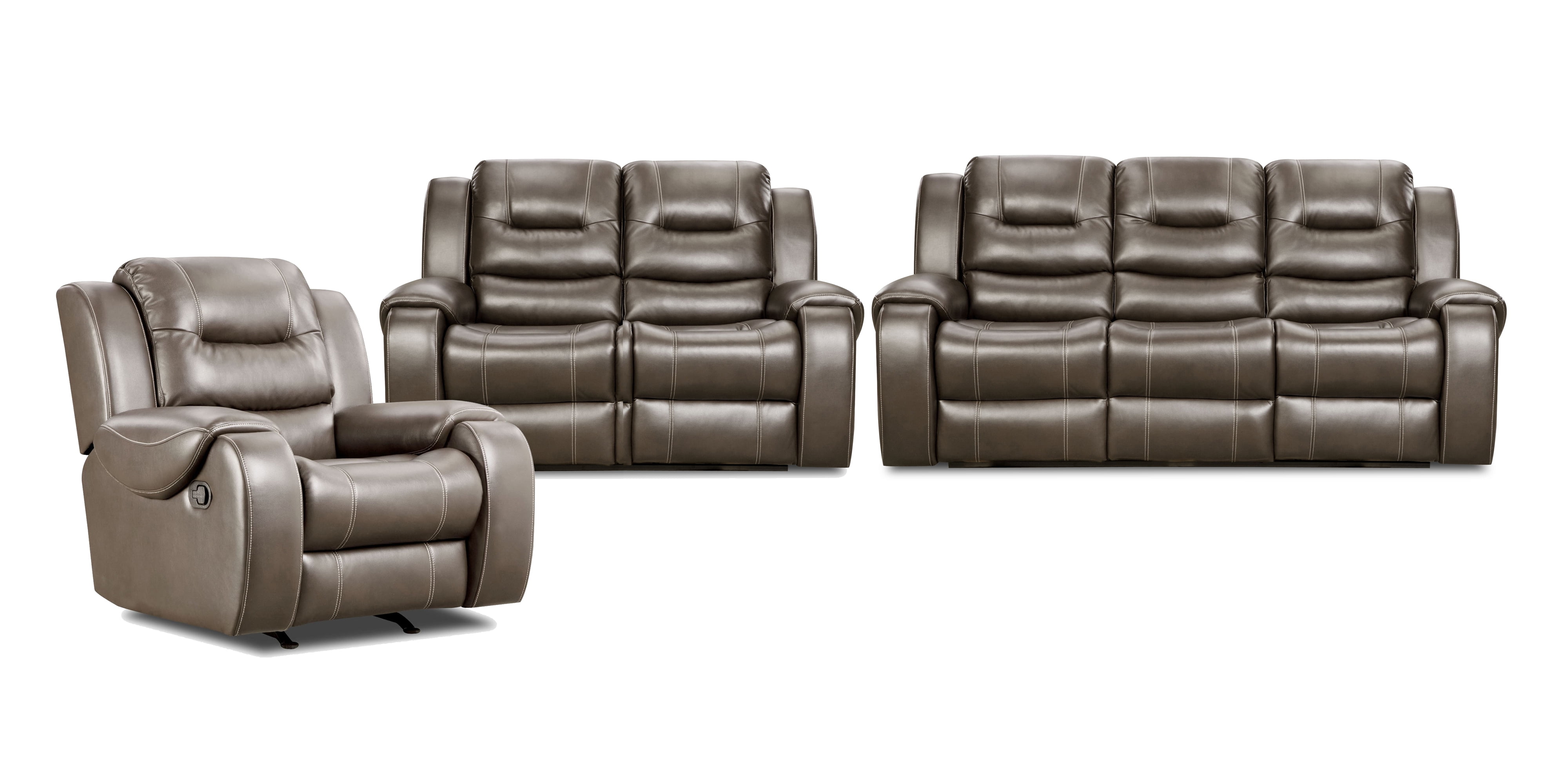 Cambridge Clark ThreePiece Living Room Set in Gray Sofa