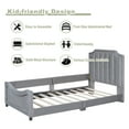 thumbnail image 6 of Bellemave Upholstered Twin Bed Frame, Twin Size Daybed Frame with Classic Stripe Shaped Headboard, Wood Twin Sofa Beds (Gray), 6 of 8