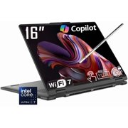 Lenovo Yoga 7i 2-in-1 AI Laptop, 16" 2K 1920 x 1200 IPS LCD Touchscreen, Intel Core Ultra 7 256V, WiFi 7, Backlit KB, Stylus Pen, Win 11 Home (16GB DDR5 RAM - 1TB SSD)