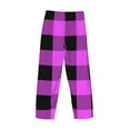 thumbnail image 5 of Sigee Purple Black Buffalo Plaid Print Men's Pajama Pants - Soft Lounge Sleep Bottoms with Elastic Waistband and Pockets-XX-Large, 5 of 9