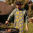 thumbnail image 4 of Black White Stripe Sunflower Pattern Apron-Garden Aprons for Women with Pockets-Cotton Linen Waterproof Kitchen Cooking Gardening Aprons Adjustable for Kitchen,Cooking,BBQ and Salon 33x27 Inch, 4 of 7