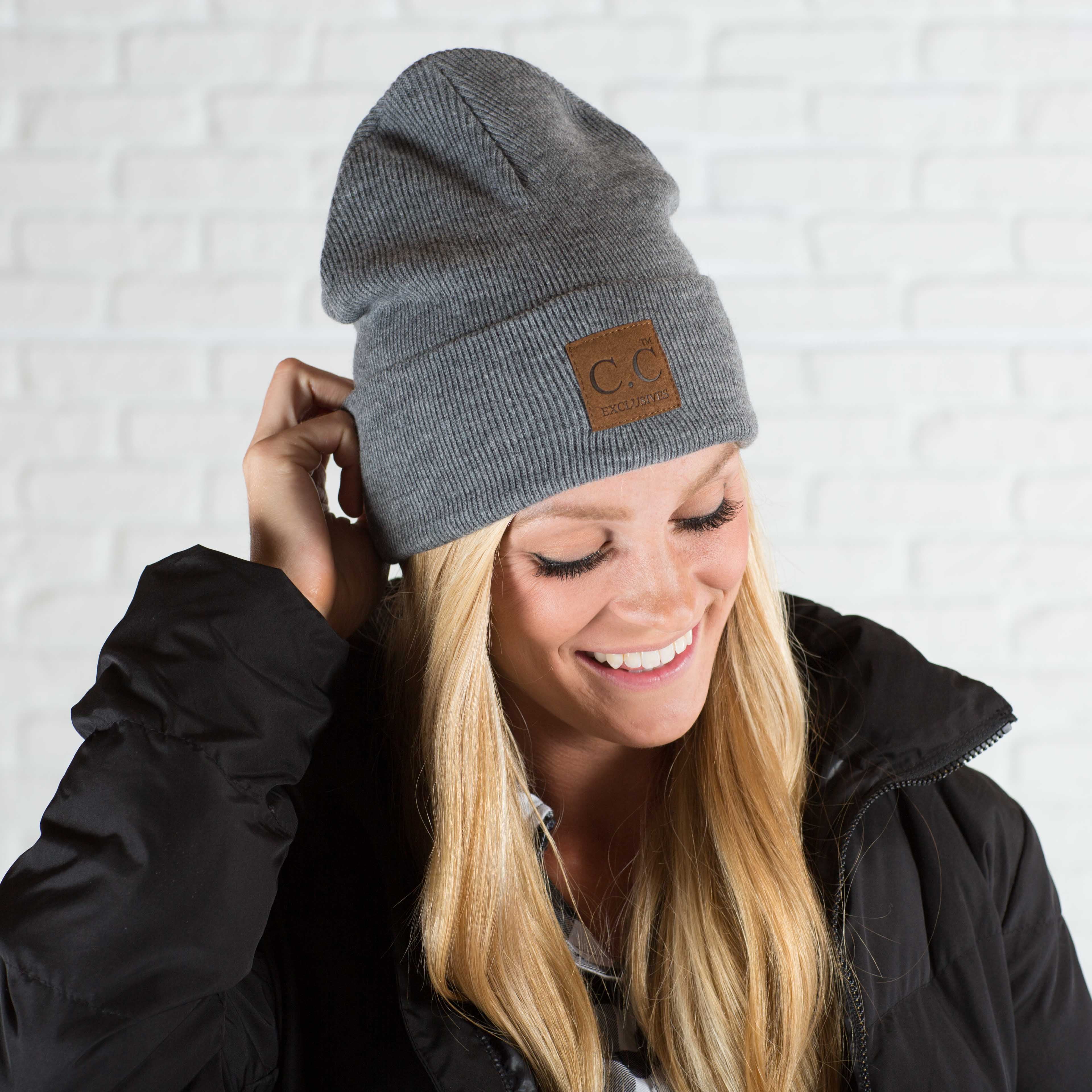9 CC Beanies C.C Exclusives Beanie Adult Gray Cableknit Warm Winter Hat  main image 3