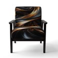 thumbnail image 4 of Designart "Gold Grey Abstract modern Reflections" Gold Modern Upholstered Accent Chair - Modern Arm Chair For Living Room, 4 of 7