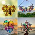 thumbnail image 4 of Clearance! Stained Glass Window Hanging Honeycomb Multicolor Butterfly Bee Stained Glass Panels Garden Window Ornament, 4 of 7