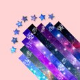thumbnail image 1 of Tira de origami de estrellas impresas con dibujos animados, trébol de cuatro hojas, estrellas navideñas, paquete de papel hecho a mano en color para origami, 1 of 6