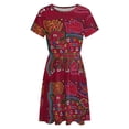 thumbnail image 4 of Mola De Panama Deer Women's Dress Short Sleeve Summer Sundress Summer Women Clothes, 4 of 7