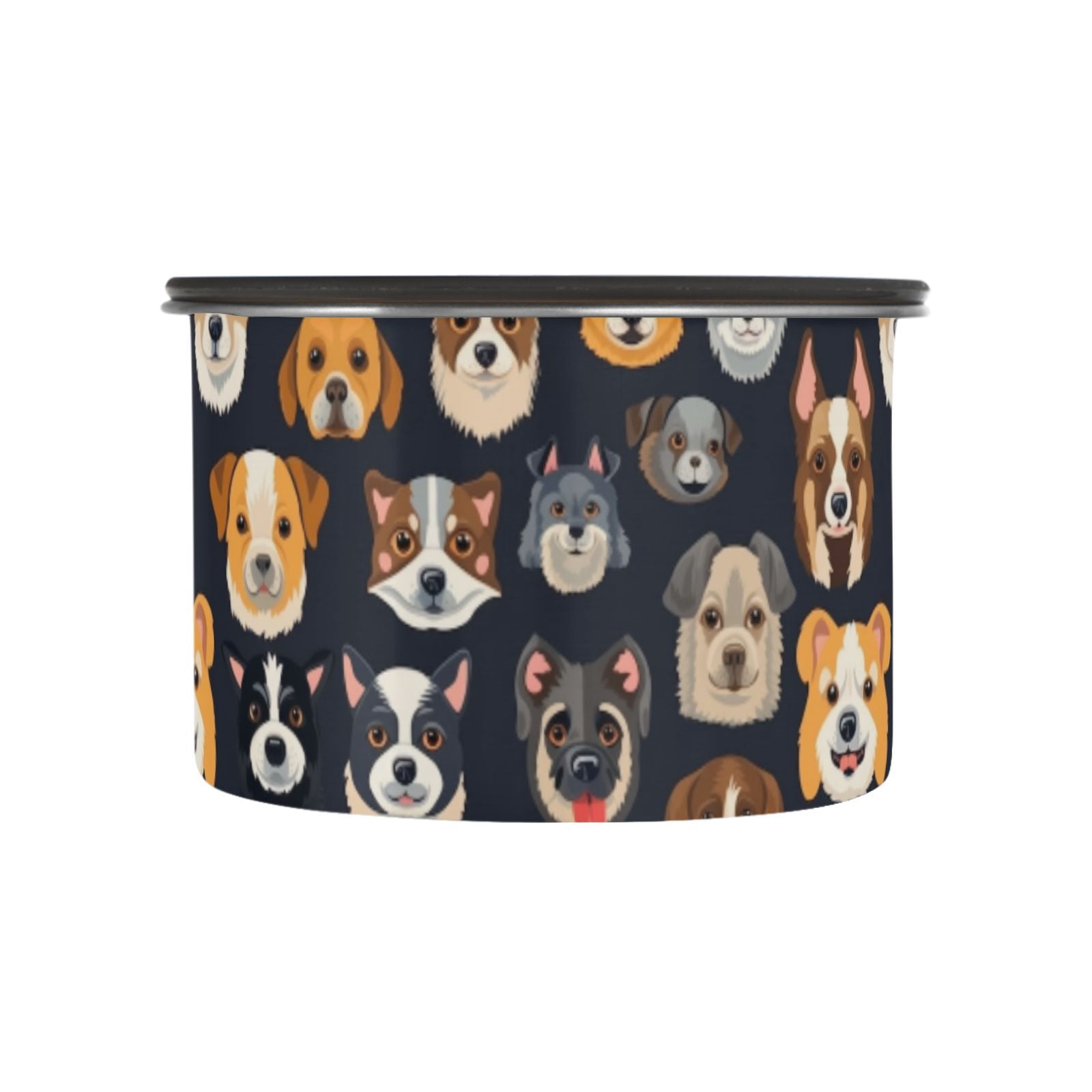 Doodle Dogs Print Puppy Airtight Coffee Bean Canister 30oz Food Storage Containers with Lids For Gournd, Tea, Sugar, Flour, Rice, Cereal, Candy Cookie Jar