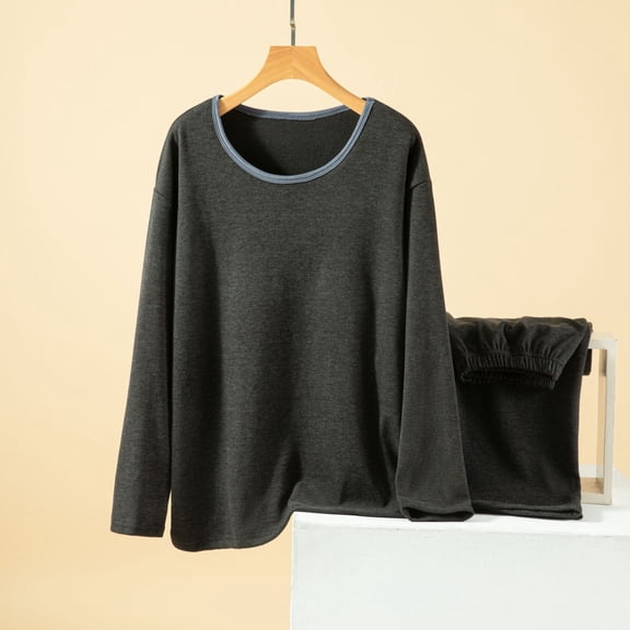 Wowcloth Women's Fleece Thermal Set, Round Neck Long Sleeve, Insulated for Cold Weather and Everyday Use