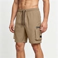 thumbnail image 5 of Mens Hiking Cargo Shorts 7" Quick Dry Lightweight Waterproof Stretch Drawstring Beach Shorts with Zipper Pockets for Hiking Golf Casual Loose Fit Big and Tall Size XS-3XL Coffee, 5 of 8