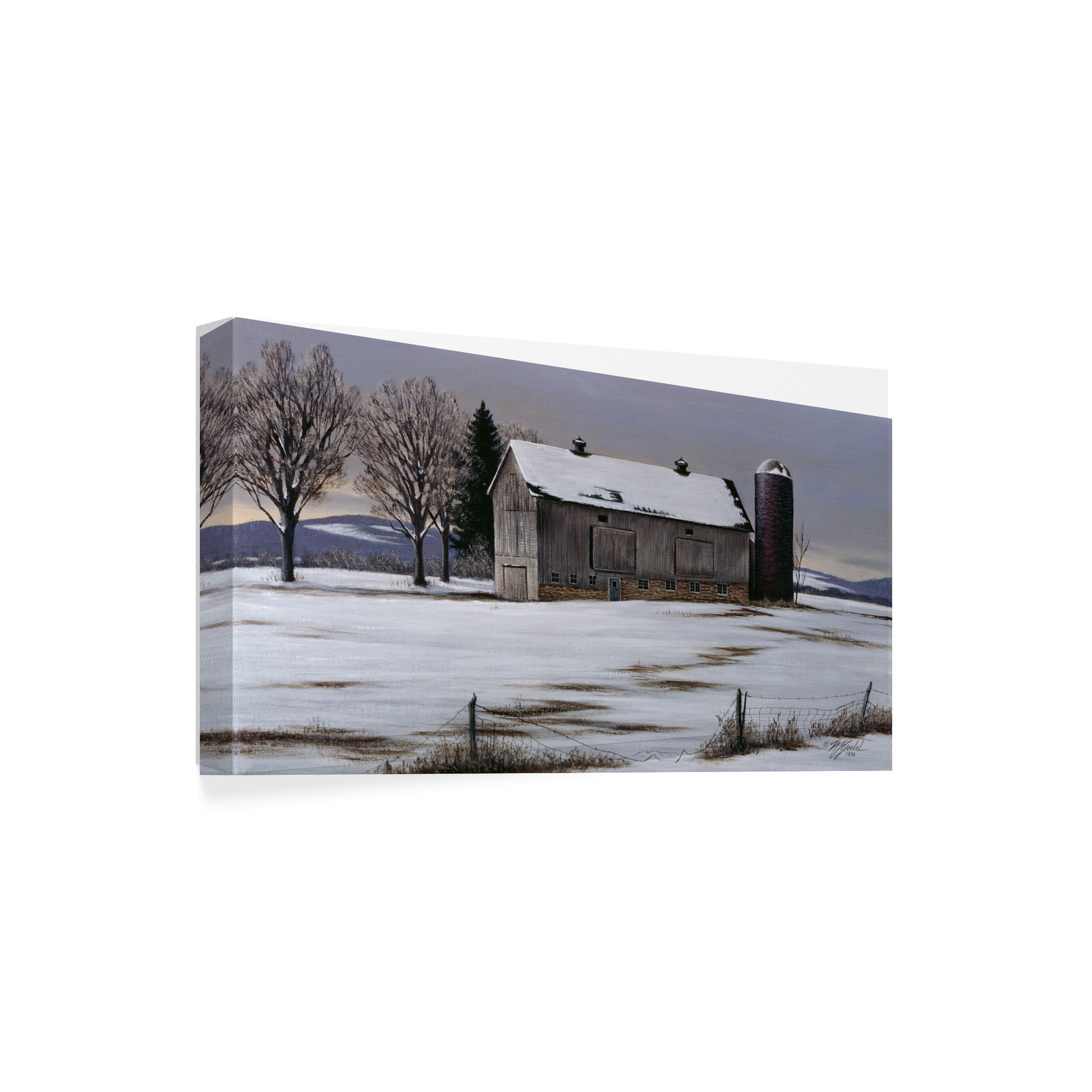 Trademark Fine Art 'Winter Barn' Canvas Art by Wilhelm Goebel