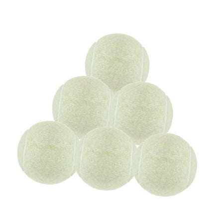 funtasica 6x Tennis Balls for Beginner Training Wear Resistant Training Balls 2.52 Dia for Indoor Outdoor Playing Entertainment Sports White
