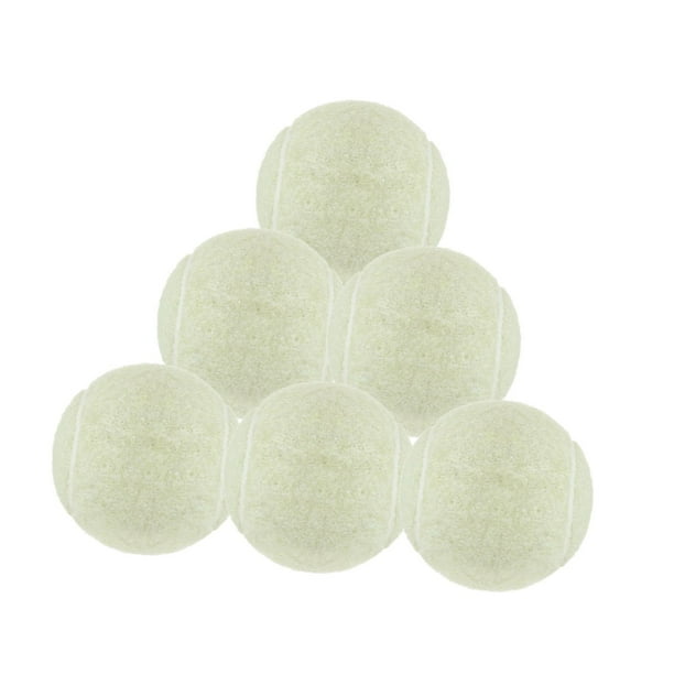 6 pelotas de tenis de entrenamiento resistentes al desgaste para perros, de 2,52" de diámetro. Blanco