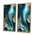 thumbnail image 3 of Designart "Turquoise-Tinted Geode Abstraction II" Abstract Marble Framed Wall Art Set Of 2 - Turquoise Abstract Framed Canvas Set For Living Room Decor, 3 of 6