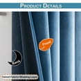 thumbnail image 5 of Lapalife Velvet Curtains, Rod Pocket Room Darkening Curtain Christmas Window Curtain Drapes for Living Room Bedroom, Blue, 52''x 120'', 1 Panel, 5 of 7