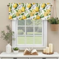 thumbnail image 3 of Yellow Lemon Window Valance Curtain White Flowers Leaf Rod Pocket Short Curtain for Living Room, Bedroom & Kitchen Window Decor 42x18in, 3 of 8