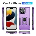 thumbnail image 6 of ELEHOLD Case for iPhone 16 Pro Max, Heavy Duty Shockproof Full Body Case with Built in Metal Ring Holder Kickstand + Screen Protector,K, 6 of 10
