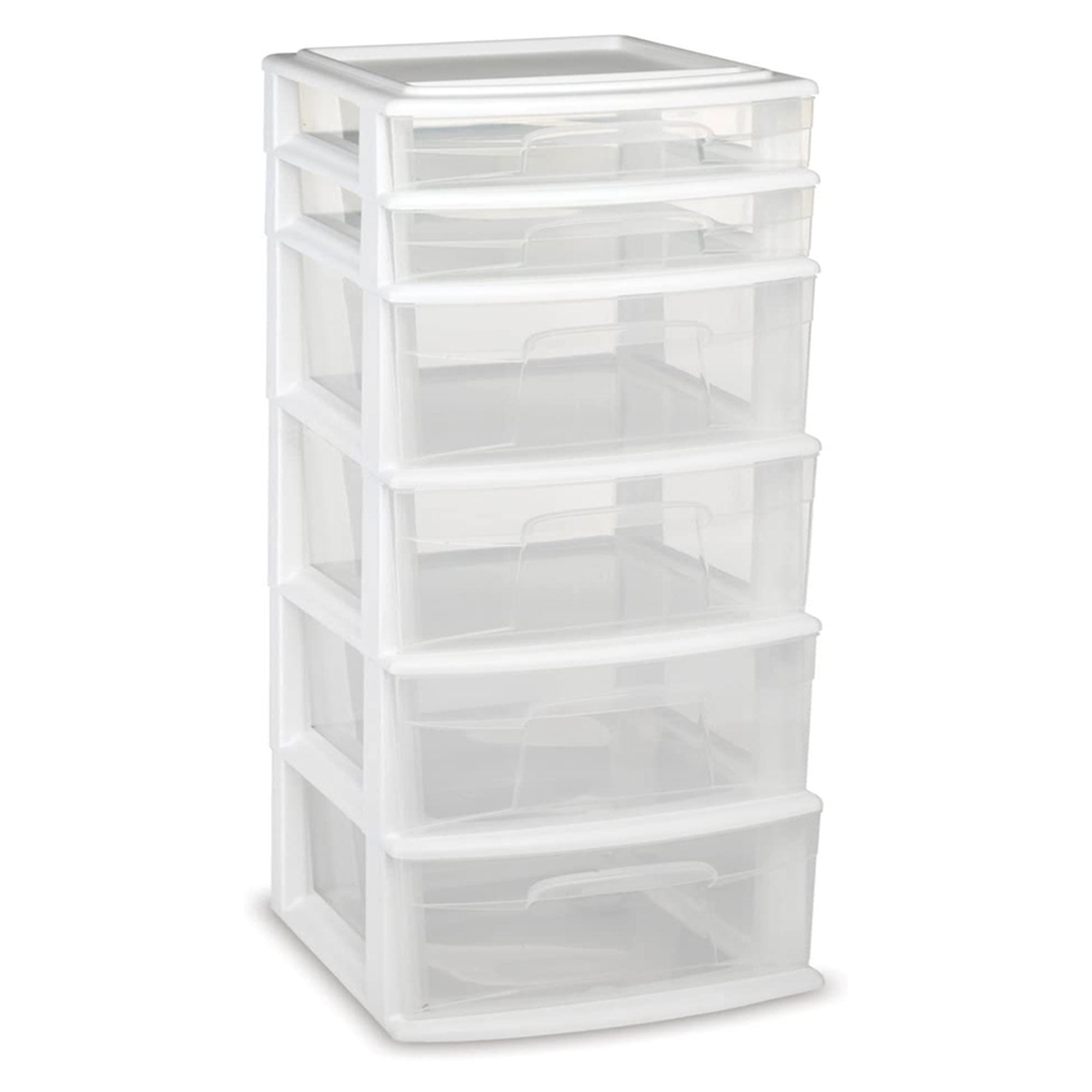 Homz Plastic Storage Container Tower with 6 Clear Drawers 2 Small and 4 Large Drawers for Home Organization Walmart