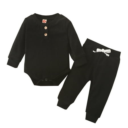 

Baby Girls Boys Winter Long Sleeve Solid Shirt Tops Pants 2PCS Outfits Toddler Clothes Set Clothes for Boys 6-7 Years