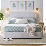 Mr. Kate Moon Upholstered Bed with Storage, King Size Frame, Light Gray ...