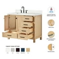 thumbnail image 3 of Ariel Cambridge 42 Inch Single Rectangular Sink Bathroom Vanity With Carrara White Quartz Countertop 1.5 Inch Edge In Oak, 3 of 10