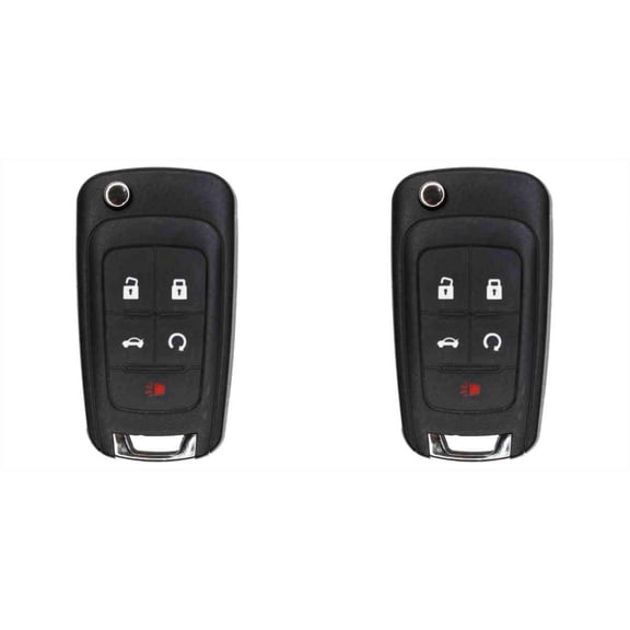 Keys4Less Replacement Flip Key Fob for Chevrolet Malibu 2014 FCC OHT01060512 Part Number 13504199 13574863 20979468 13504259 13504204 - 2 Pack