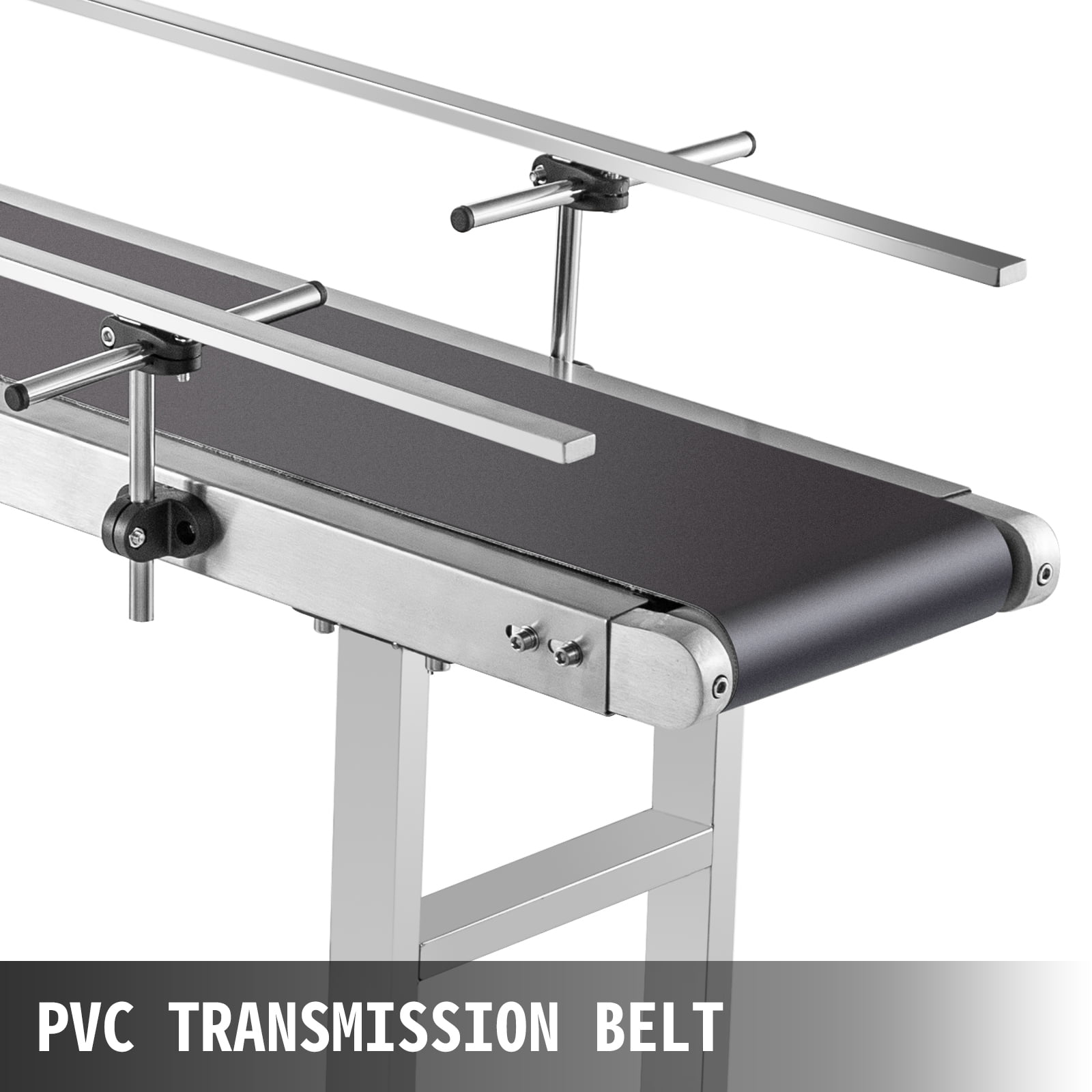 BENTISM PVC Two-Way Belt Conveyor, 71×7.8 inch Motorized Conveyor Industrial Transport Conveyor, w/Double Guardrails Anti-Static Adjustable Conveyor Table Electric Handling