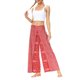 thumbnail image 1 of VISgogo Pantalones de pierna ancha de verano para mujer, pantalones sueltos sueltos de tiro medio con estampado bohemio con divisiones para yoga, playa, vacaciones VISgogo  moda, 1 of 7