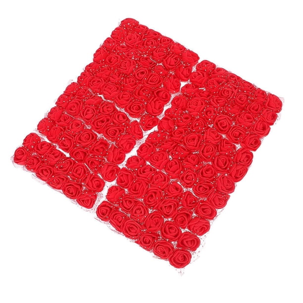 Red Foam Artificial Rose Flower Heads for Decor 144Pcs with Stems for Weddings