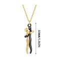thumbnail image 3 of Wioihee Under $2.00 Golden Atmospheric Character Necklace Personality Couple Two-color Necklace Ladies Fashion Collarbone Chain Valentine's Day gift, 3 of 3