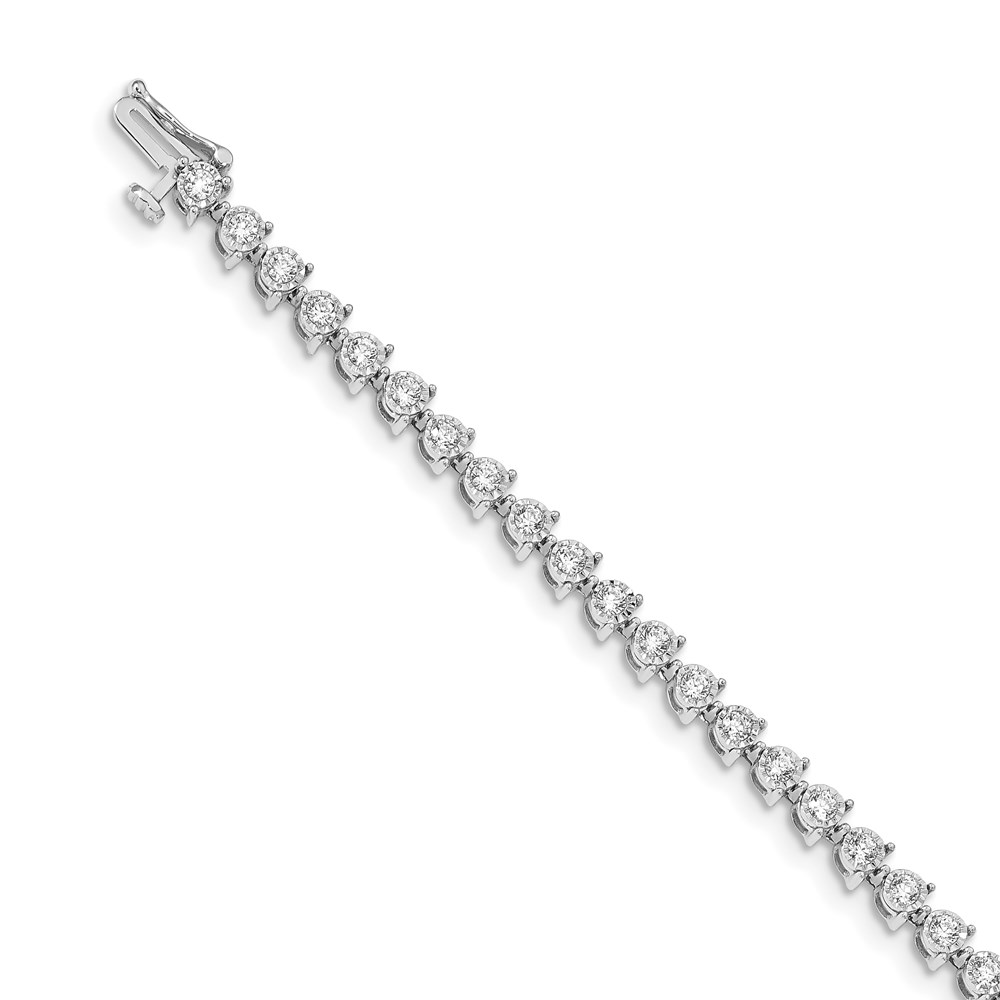 14K White Gold bracelet Lab Grown Diamond SI1 SI2, G H I,
