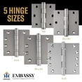 thumbnail image 6 of Embassy 3” x 3” Door Hinge Heavy Duty Hinges with Satin Nickel Finish & Acorn Finials, 6 of 8