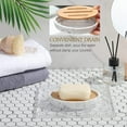 thumbnail image 4 of Luxspire Soap Dish Tray, Resin Soap Dish, Bamboo Soap Bar Holder Box for Shower Kitchen Sink, Double Layer Draining Soap Container Box, Wood Soap Case, Bathroom Marble Pattern Tray, Gravel White, 4 of 8