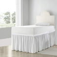thumbnail image 2 of College Dorm Bedskirt, 42 Inch Drop 100% Microfiber Lightweight Ruffled, Twin-XL Size (39" x 80") Elastic Bed Skirt - White Solid, 2 of 7