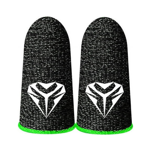 1 Pair Finger Sleeves for Mobile Gaming, 0.3mm superconducting fiber Anti Sweat, Ultra Thin, Finger & Thumb Sleeves Suitable for Mobile Phone Gaming Finger Sleeves (Green)