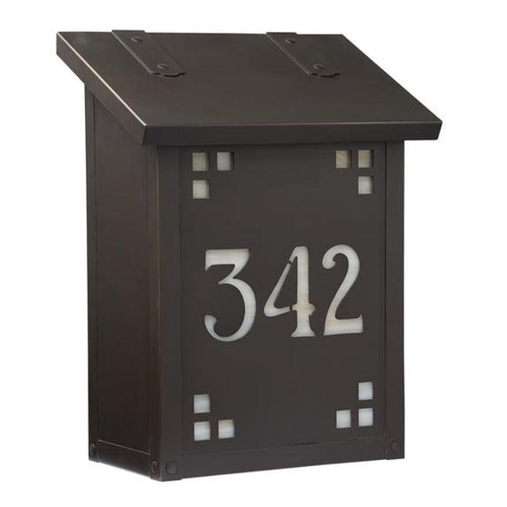 Pasadena Vertical Mailbox with House Numbers - Old Penny, Wispy White