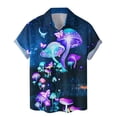 thumbnail image 2 of Camisa de manga corta con botones y estampado 3D de hongos coloridos para hombre, estilo hawaiano callejero, para vacaciones, playa, plantas, 2 of 5