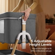 HARPPA 3 in 1 Baby Bassinet Bedside Sleeper, Height Adjustable, Easy Folding, Gray