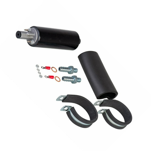 relayinert 255LPH Inline Fuel Pump High Flow Pressure With Install Kit Fuel Pump Inline Fuel Pump Pump Black