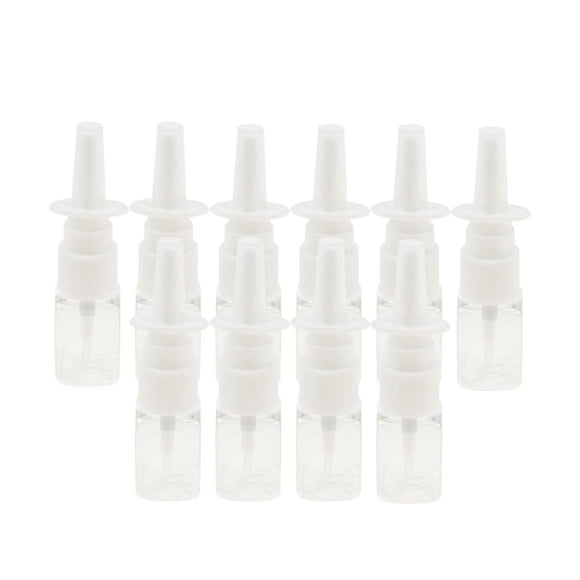 Paquete de 10 botellas de spray pequeñas vacías de 10 ml, viales de plástico con atomizador fino. Claro