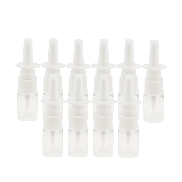 Paquete de 10 botellas de spray pequeñas vacías de 10 ml, viales de plástico con atomizador fino. Claro
