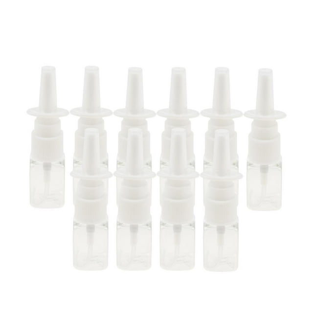 Paquete de 10 botellas de spray pequeñas vacías de 10 ml, viales de plástico con atomizador fino. Claro