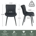 thumbnail image 6 of YOUNIKE Dining Chairs with Metal Legs Wing Backrest Set of 2 Upholstered Dinner Side Chair, Black, 6 of 10