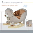 thumbnail image 6 of Qaba Kids Rocking Horse, Bear-Shaped Plush Ride on Horse with Sound, Wooden Base & Safety Belt for 18-36 Months, Gray, 6 of 9